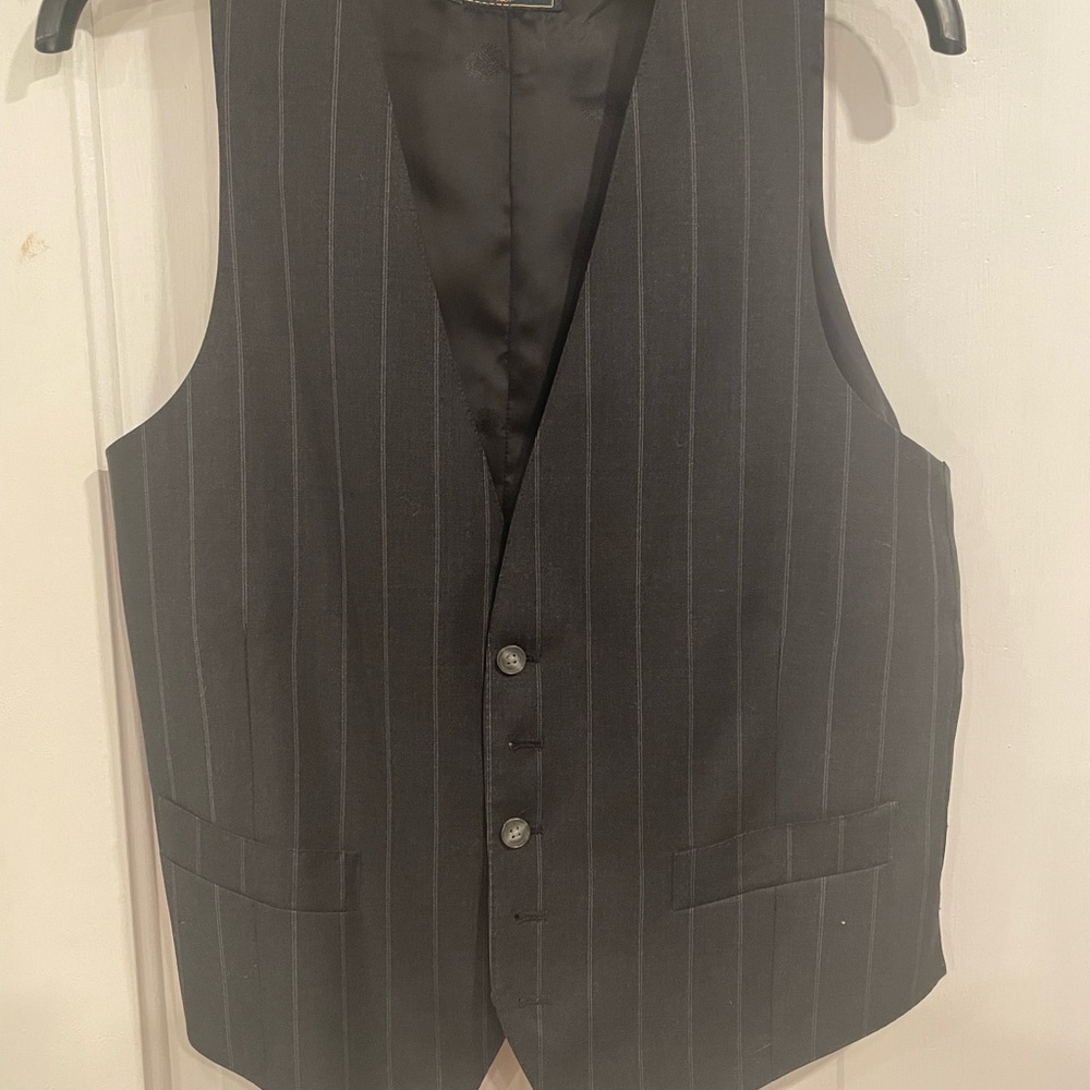 Crombie Classic Black Pinstripe Men's Vest medium